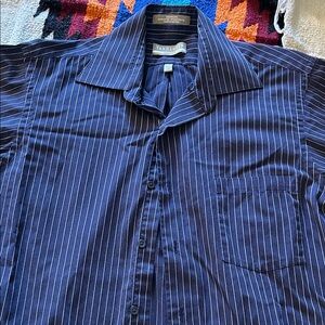 Van Heusen Men's Navy Pinstripe Shirt